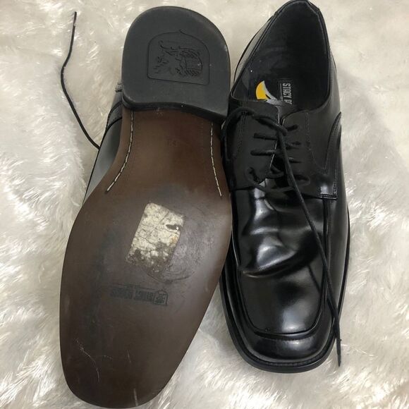 Stacy Adams Forrest Moc toe Lace up black shoes 13